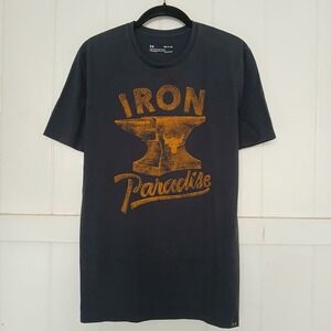 Under Armour Project Rock Shirt Men's Small Iron Paradise Brahma Anvil Black